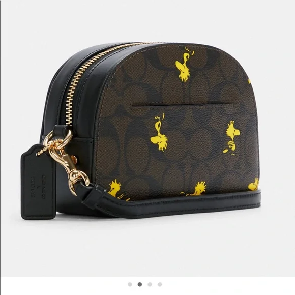 Nwt! Coach Peanuts Mini Serena Crossbody Signature with Woodstock Print - Picture 12 of 13